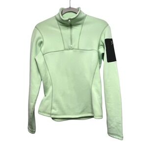 Arc'teryx Pullover Rho AR Zip Neck Fleece Base Layer Green Womens Gorpcore Hike